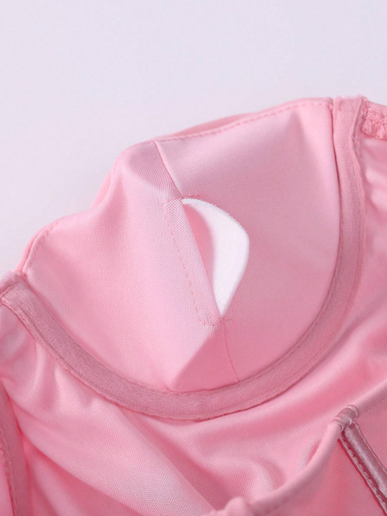 NEW* Baby Pink One Shoulder Asymmetric Hem Crop Top