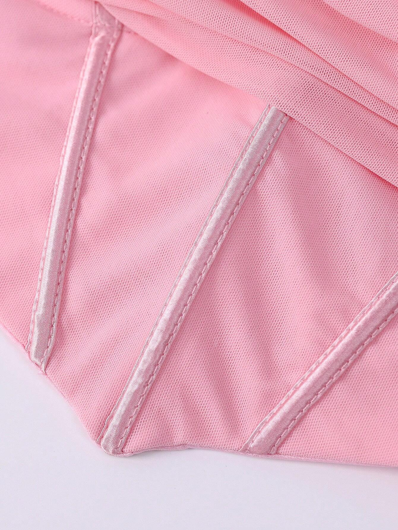 NEW* Baby Pink One Shoulder Asymmetric Hem Crop Top