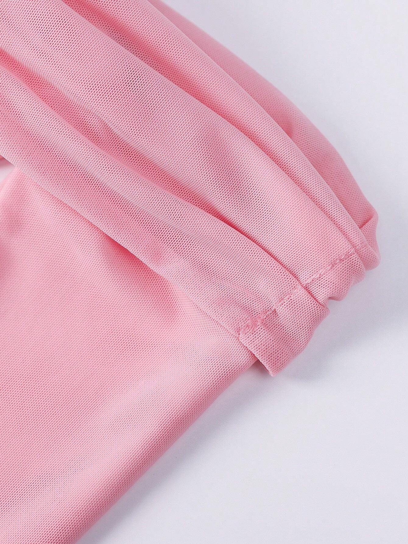 NEW* Baby Pink One Shoulder Asymmetric Hem Crop Top