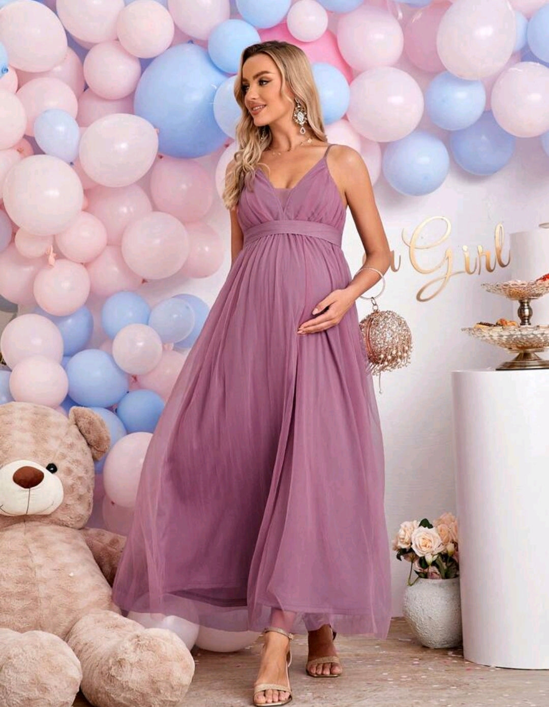 Mauve Mesh Cami Dress