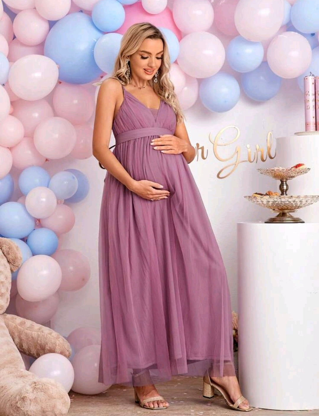 Mauve Mesh Cami Dress