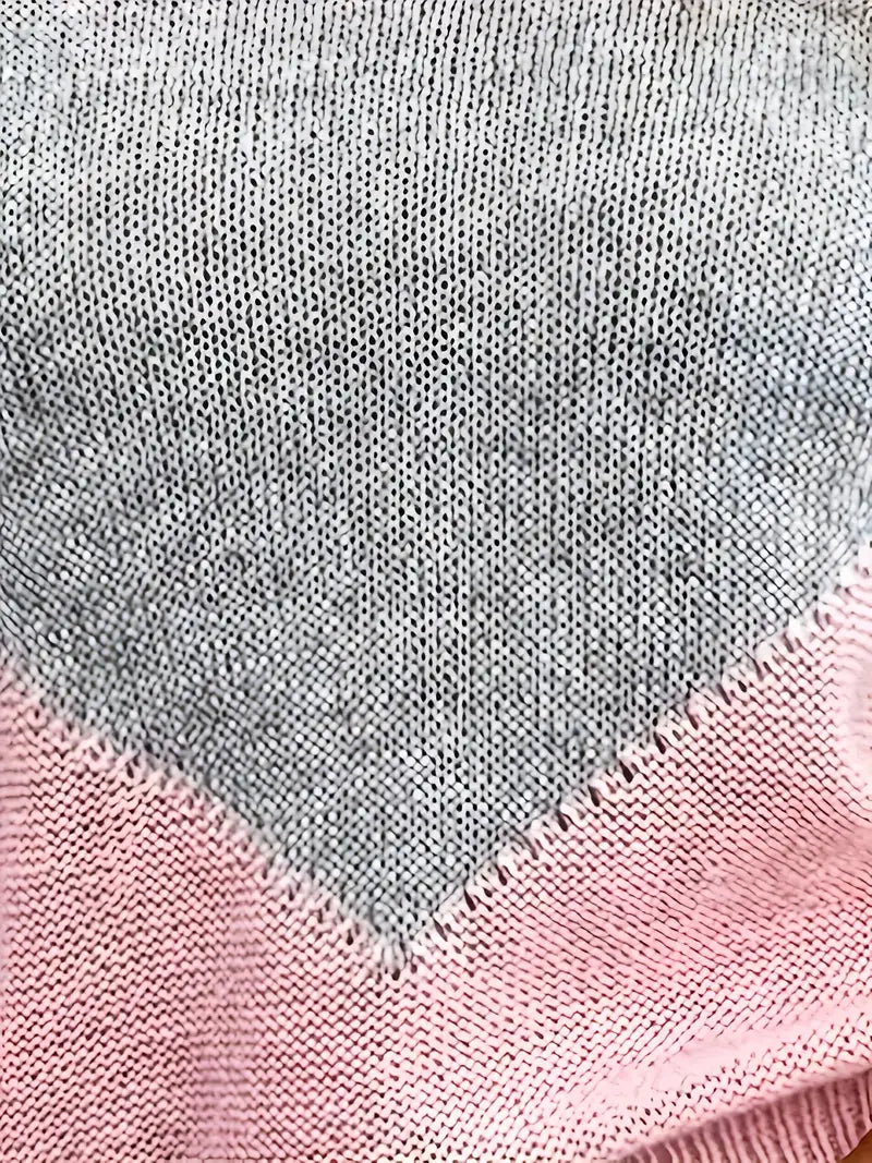 Pink Colourblock Boatneck Sweater