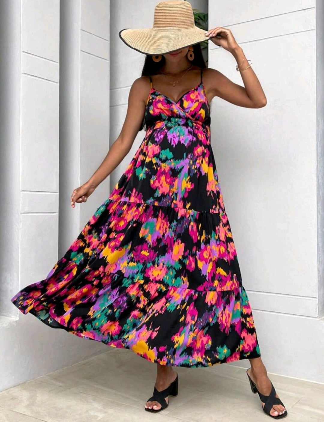 Multicolour Ruffle Hem Cami Dress
