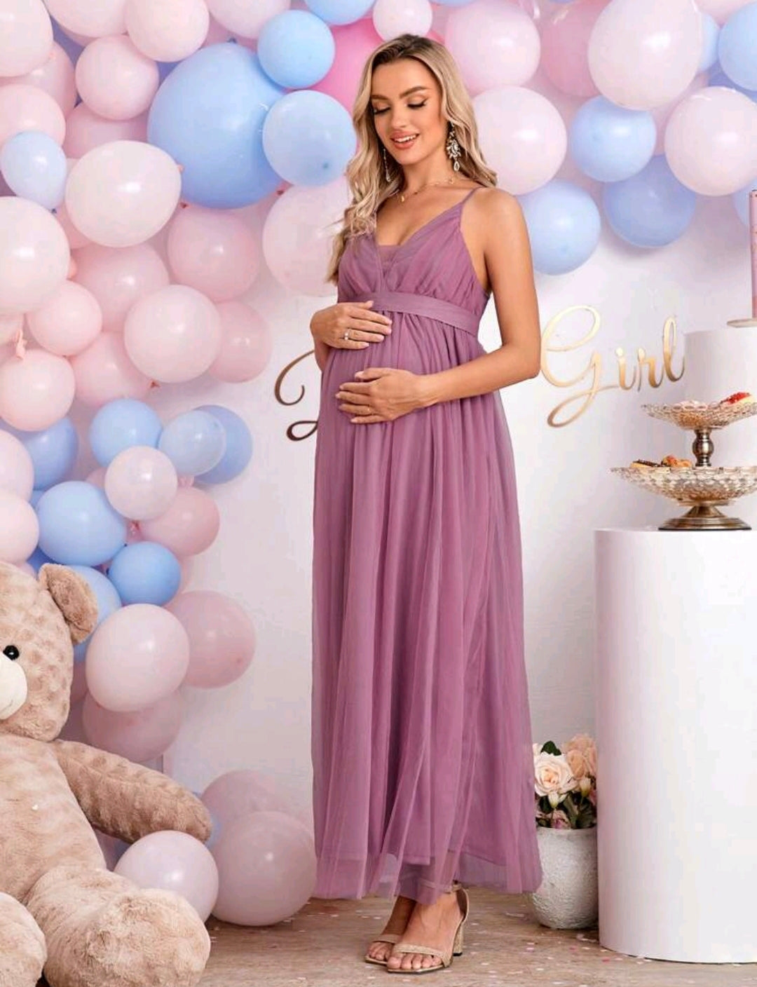Mauve Mesh Cami Dress