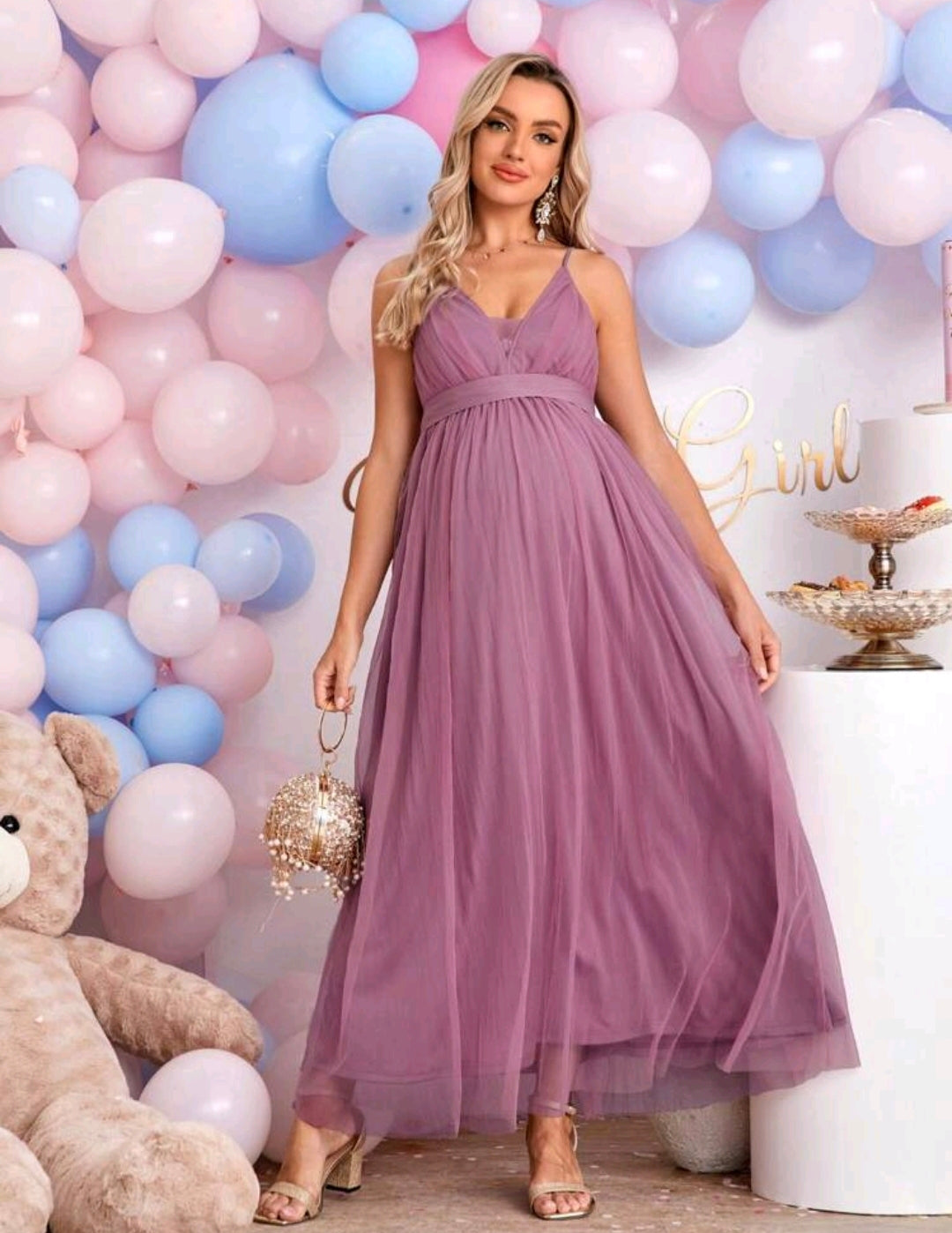 Mauve Mesh Cami Dress