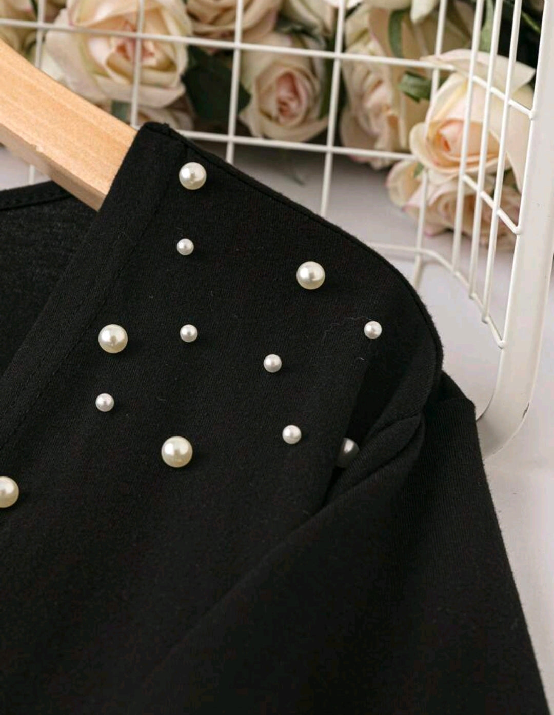 Pearl Embellished Open Front Over Coat