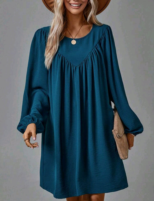 Teal Lantern Long Sleeve Dress