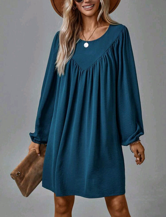 Teal Lantern Long Sleeve Dress
