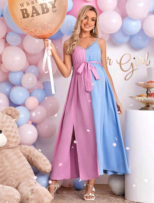 Two Tone Belted Cami Dress