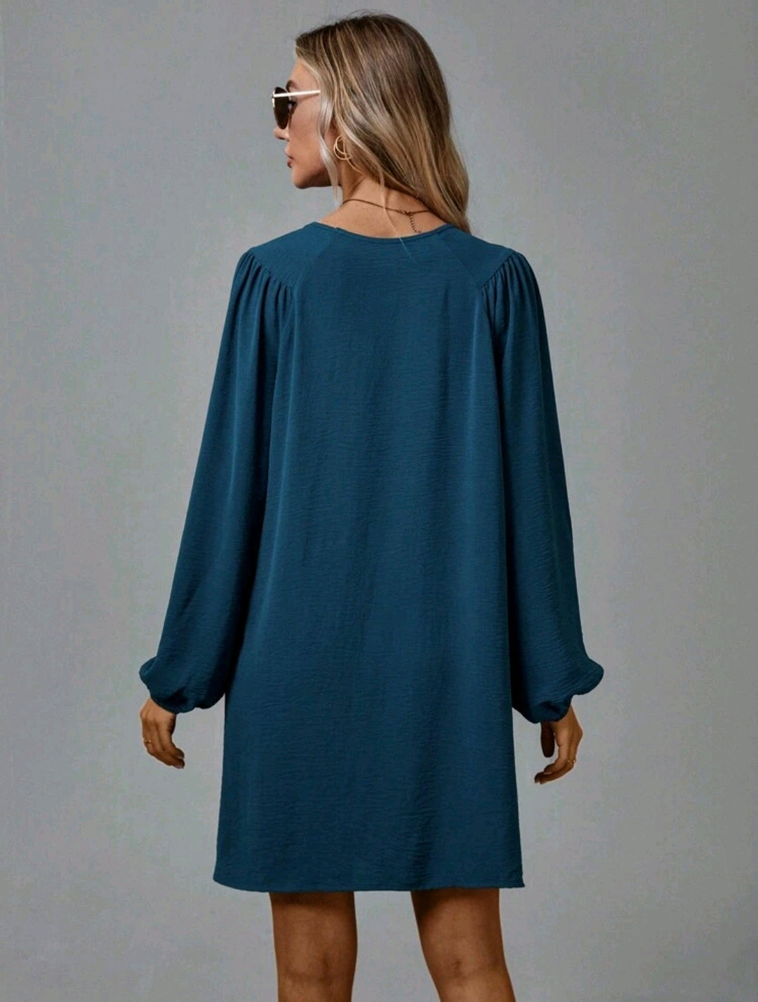 Teal Lantern Long Sleeve Dress