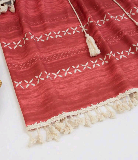 Boho Tassel Floral Print Patchwork Dress