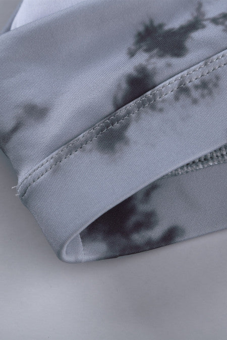 Gray Tie-dye Crisscross Sports and Leggings Set