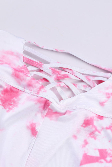 Tie-dye Crisscross Sports Leggings Set