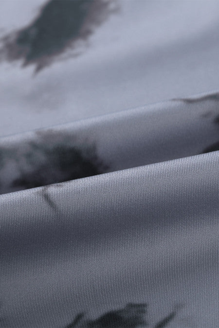 Gray Tie-dye Crisscross Sports and Leggings Set