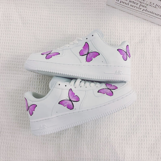 NEW*  Pre-Order * Custom Made Purple Butterfly Sneakers