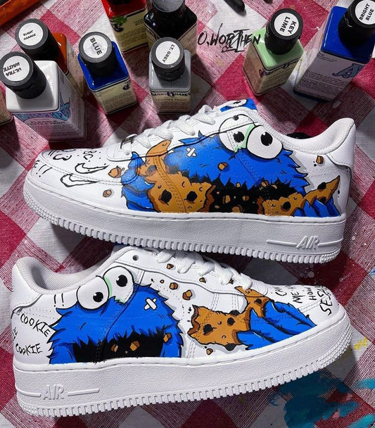 NEW*  Pre-Order * Custom Made Cookie Monster Sneakers